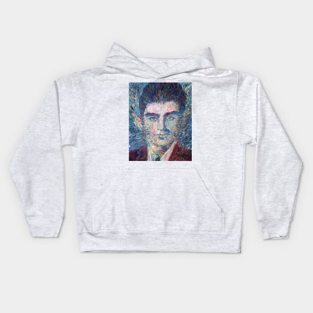 FRANZ KAFKA oil portrait Kids Hoodie by lautir